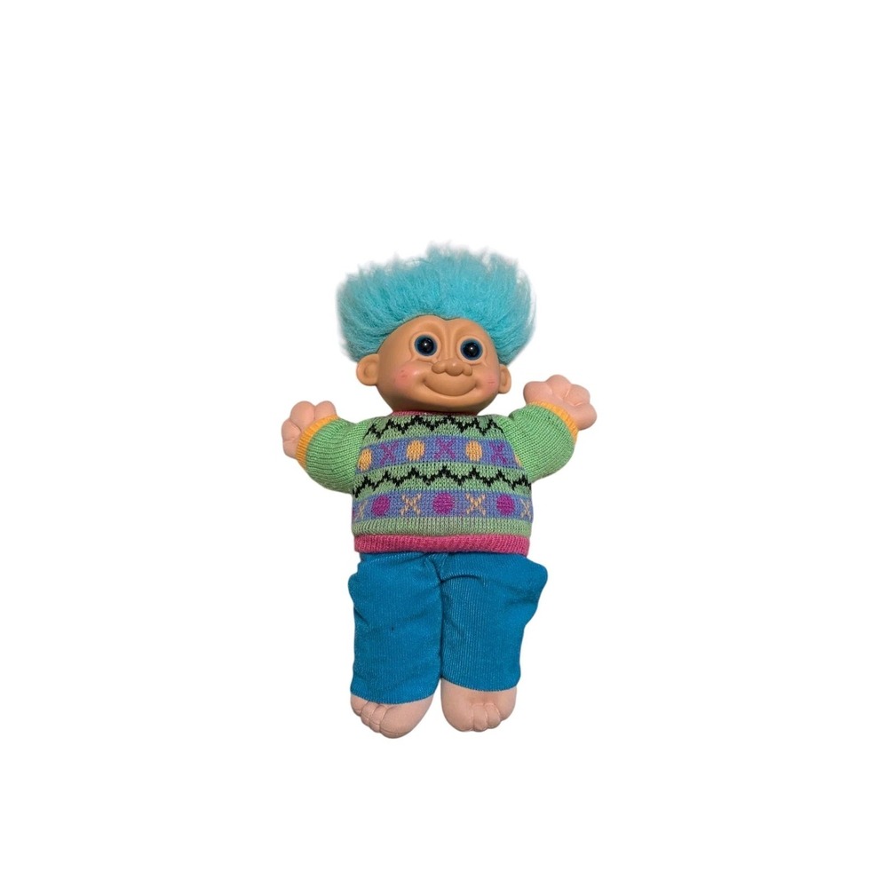 Vintage Russ Troll Kidz Tyler 12" Plush Boy Doll Toy with Retro Outfit